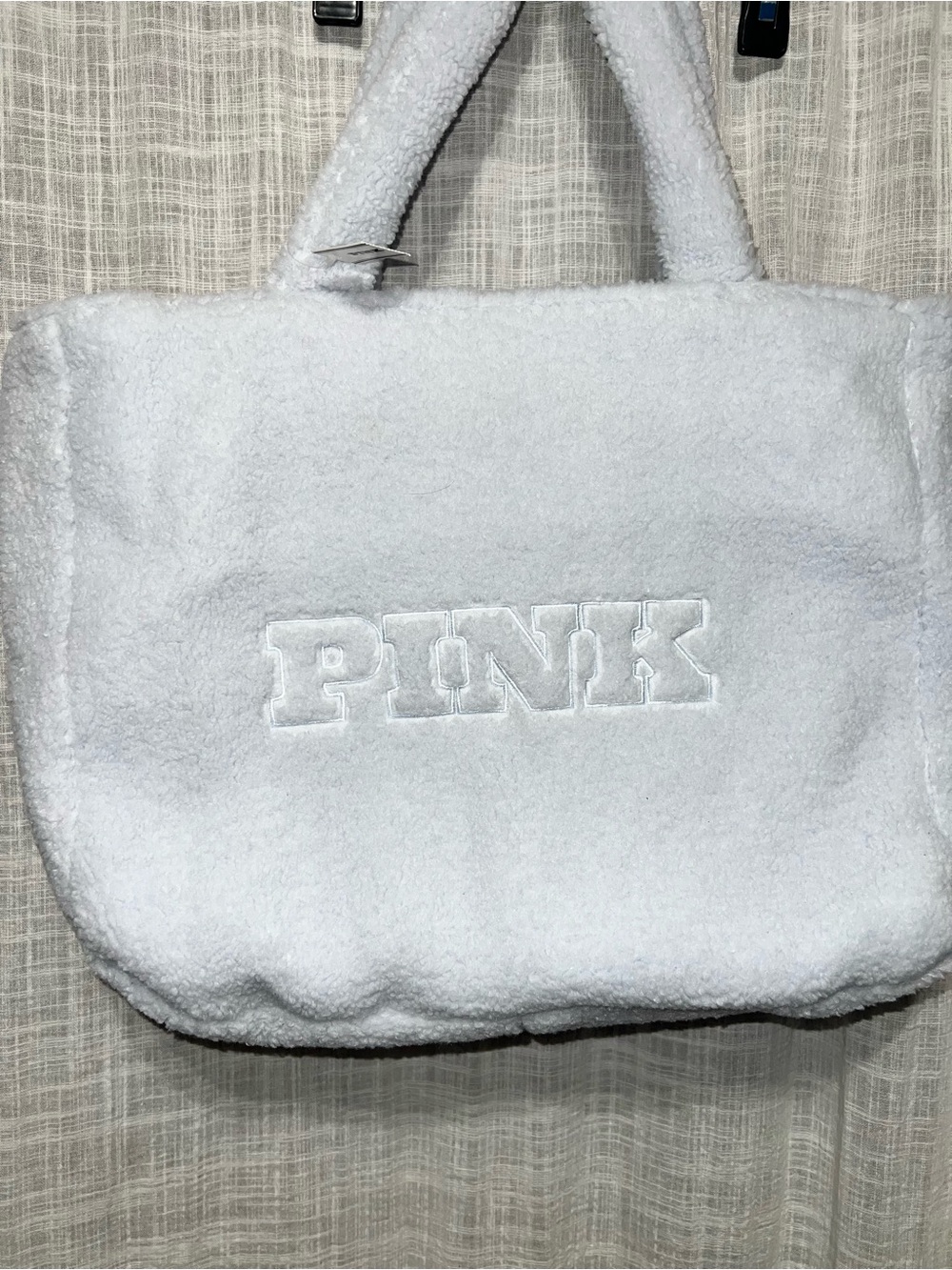 PINK Victoria's Secret White Sherpa Tote
